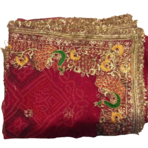Pani Wali Lugdi with Matka Design - Red